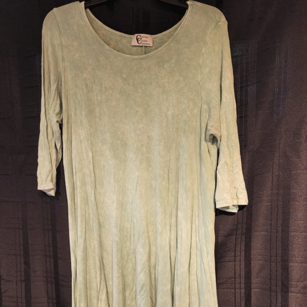 Green distressed tunic